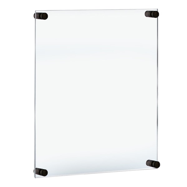 Floating Acrylic Wall Frame with Black Stand Off Caps